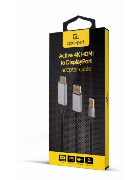 I/O ADAPTER HDMI TO DP/BLACK A-HDMIM-DPM-01 GEMBIRD