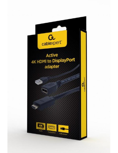 I/O ADAPTER HDMI TO DP/BLACK A-HDMIM-DPF-01 GEMBIRD
