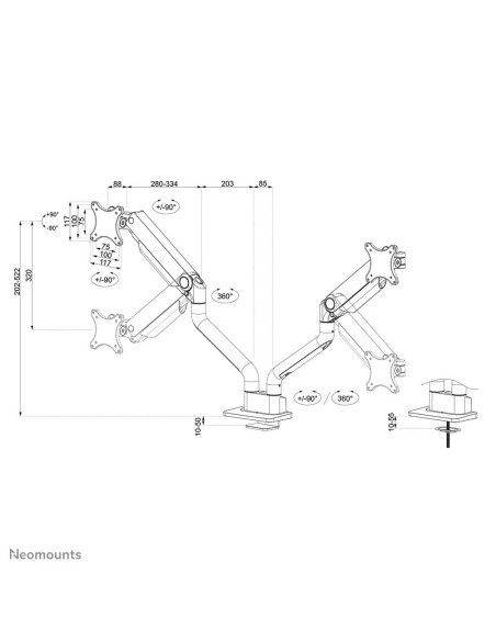 MONITOR ACC DESK MOUNT 17-35"/DS70S-950WH2 NEOMOUNTS