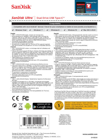 MEMORY DRIVE FLASH USB-C 128GB/SDDDC2-128G-G46 SANDISK