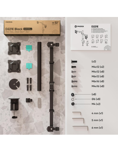MONITOR ACC DESK MOUNT/13-32" BLACK D221E-B ONKRON