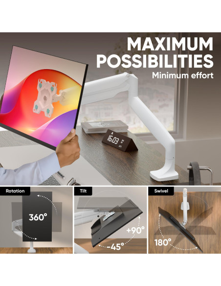 MONITOR ACC DESK MOUNT/13-32" WHITE G100-W ONKRON