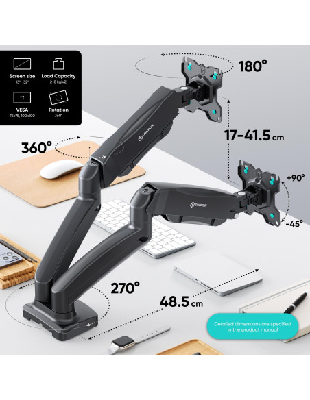 MONITOR ACC DESK MOUNT/13-32" BLACK G160-B ONKRON