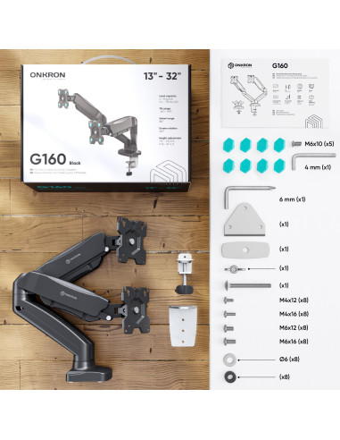 MONITOR ACC DESK MOUNT/13-32" BLACK G160-B ONKRON