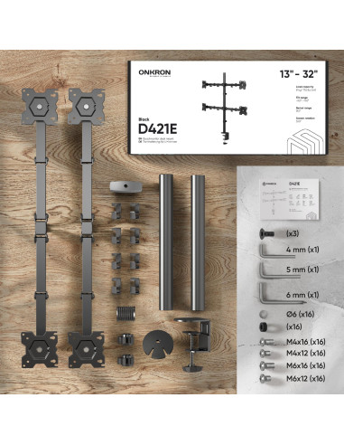 MONITOR ACC DESK MOUNT/13-32" BLACK D421E-B ONKRON