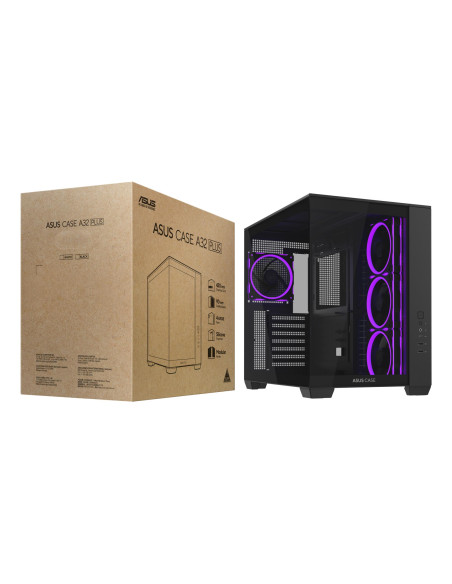 Case, ASUS, ATX/micro ATX/Mini-ITX, Black, PC, A32PLUSTGARGBBLACK