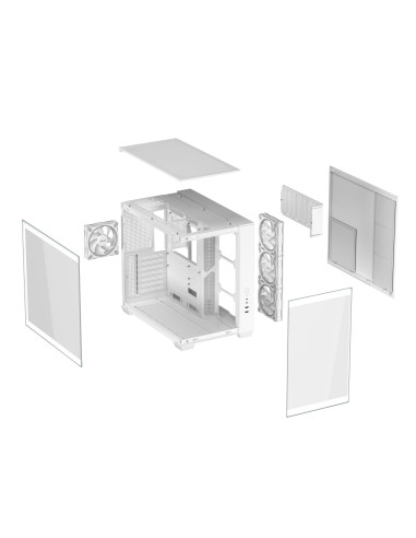 Case, ASUS, ATX/micro ATX/Mini-ITX, White, PC, A32 Plus TG ARGB White, 90DC00S3-B19000