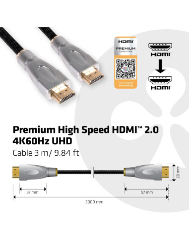 CABLE HDMI 3M/PREMIUM CAC-1310 CLUB3D