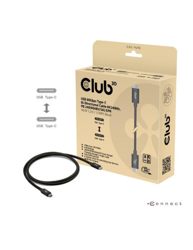 CABLE USB-C TO USB-C 1.2M/BLACK CAC-1570 CLUB3D