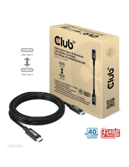 CABLE USB-C 3M/M/M CAC-1579 CLUB3D