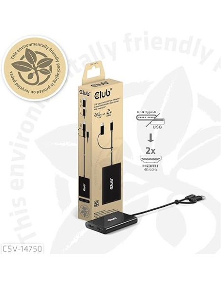 I/O ADAPTER USB-C TO HDMI/DUAL CSV-1475 CLUB3D