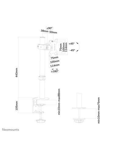 MONITOR ACC DESK MOUNT 10-32"/FPMA-D510BLACK NEOMOUNTS
