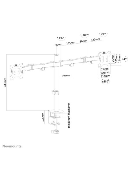 MONITOR ACC DESK MOUNT 10-32"/FPMA-D550DBLACK NEOMOUNTS