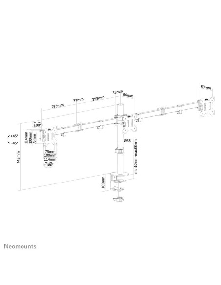 MONITOR ACC DESK MOUNT 10-27"/FPMA-D550D3BLACK NEOMOUNTS