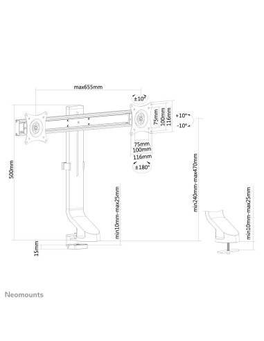 MONITOR ACC DESK MOUNT 10-27"/FPMA-D860DBLACK NEOMOUNTS