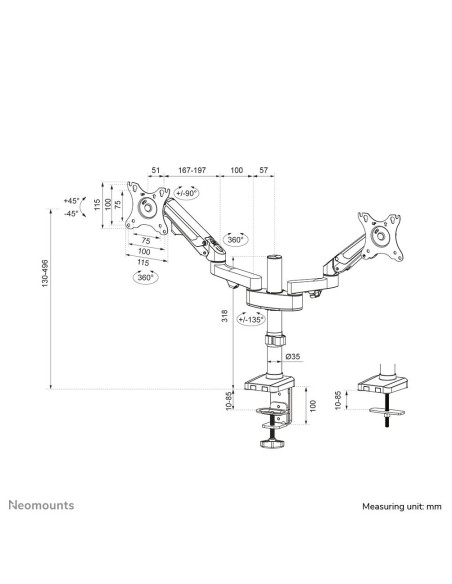 MONITOR ACC DESK MOUNT 17-27"/DS70-750BL2 NEOMOUNTS
