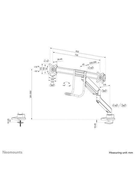 MONITOR ACC DESK MOUNT 17-32"/DS75-450BL2 NEOMOUNTS