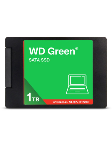 SSD, SANDISK, Green, POWERED BY SANDISK, 1000 GB, Serial ATA III, Read speed 545 MB/s, 2.5", WDS100T5G0A-00CPT0