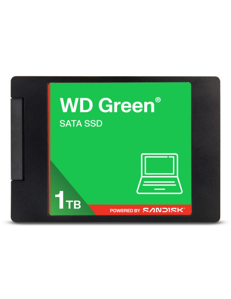 SSD, SANDISK, Green, POWERED BY SANDISK, 1000 GB, Serial ATA III, Read speed 545 MB/s, 2.5", WDS100T5G0A-00CPT0