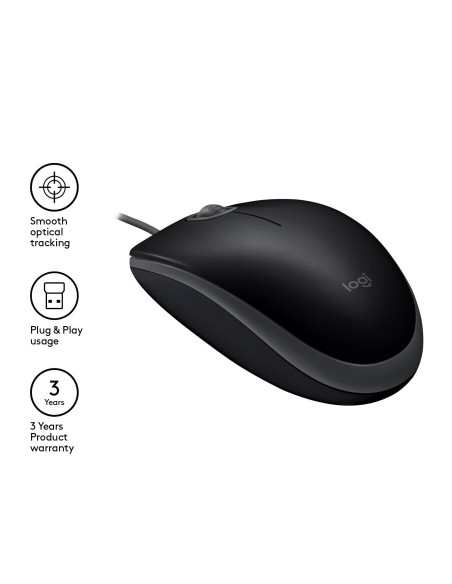 MOUSE USB OPTICAL B110 SILENT/BLACK 910-005508 LOGITECH