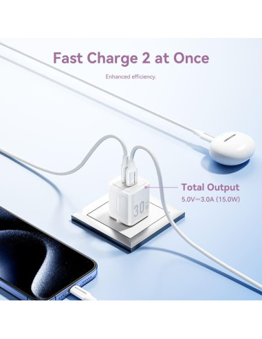 MOBILE CHARGER WALL 30W USB/2P WHITE FEQW0-EU VENTION