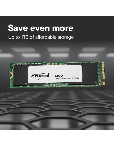 SSD, CRUCIAL, 100xTBW rating, NVMe Yes, PCI Express 4.0, M.2, 2000 GB, E100, CT2000E100SSD8