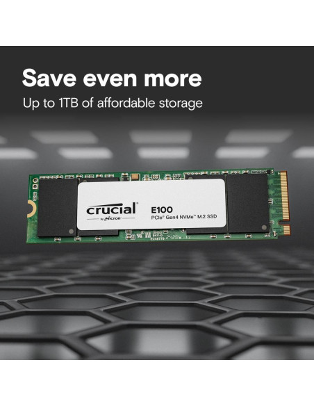 SSD, CRUCIAL, 100xTBW rating, NVMe Yes, PCI Express 4.0, M.2, 2000 GB, E100, CT2000E100SSD8