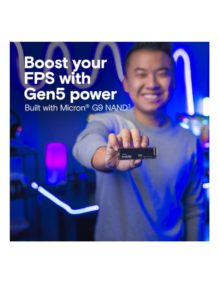 SSD, CRUCIAL, P510, 2TB, M.2, PCIe Gen5, NVMe, TLC, Write speed 8700 MBytes/sec, Read speed 10000 MBytes/sec, TBW 1200 TB, CT20