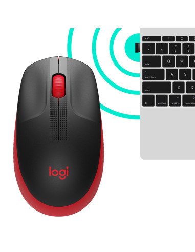 MOUSE USB OPTICAL WRL M190/RED 910-005908 LOGITECH