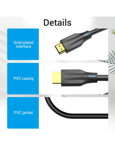 CABLE HDMI 8K/3M BLACK AANBI VENTION