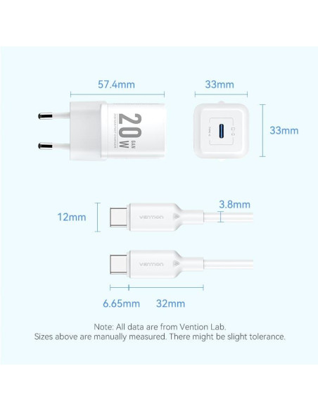 MOBILE CHARGER WALL USB-C/20W TZ-FEPW0-EU-01 VENTION