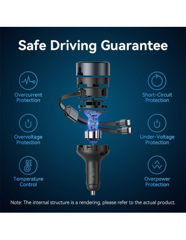 MOBILE CHARGER CAR USB/3P BLACK FFOB0 VENTION