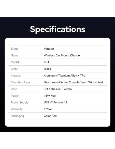 MOBILE CHARGER CAR MAGNETIC/WRL BLACK KSJB0 VENTION