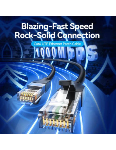 PATCH CABLE CAT.6 UTP/1.5M BLACK IBEBG VENTION