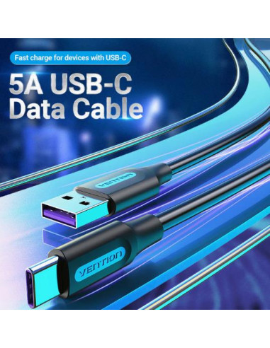 CABLE USB-C TO USB2.0/1M PVC BLACK CORBF VENTION