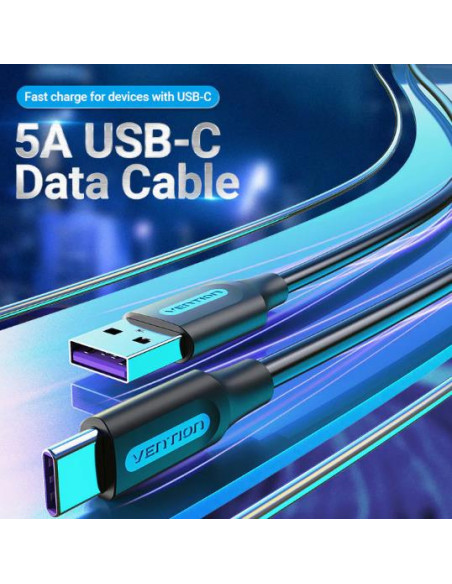 CABLE USB-C TO USB2.0/1M PVC BLACK CORBF VENTION