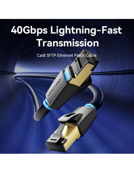 PATCH CABLE CAT.8 SFTP/10M BLACK IKABL VENTION