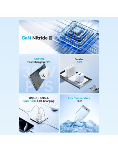 MOBILE CHARGER WALL 30W USB-C/2P BLACK FEQB0-EU VENTION