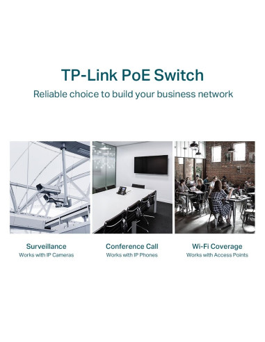 Switch, TP-LINK, Desktop/pedestal, 28x10Base-T / 100Base-TX / 1000Base-T, PoE+ ports 24, 250 Watts, TL-SG1428PE