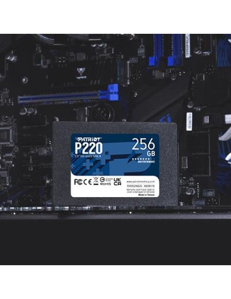 SSD, PATRIOT, P220, 256GB, SATA, Write speed 490 MBytes/sec, Read speed 550 MBytes/sec, 2,5", TBW 120 TB, P220S256G25