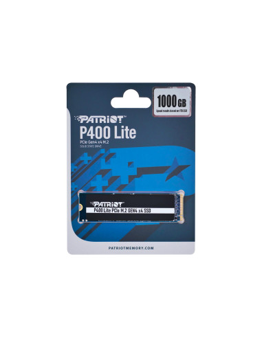 SSD, PATRIOT, P400 Lite, 1TB, M.2, PCIE, NVMe, Write speed 2700 MBytes/sec, Read speed 3500 MBytes/sec, 3.8mm, P400LP1KGM28H