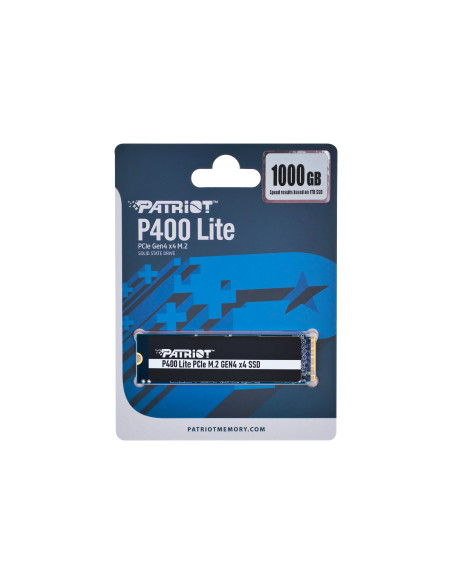 SSD, PATRIOT, P400 Lite, 1TB, M.2, PCIE, NVMe, Write speed 2700 MBytes/sec, Read speed 3500 MBytes/sec, 3.8mm, P400LP1KGM28H