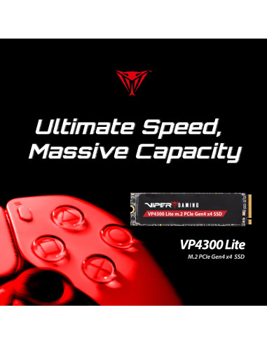 SSD, PATRIOT, 1600xTBW rating, Read speed 7400 MB/s, Write speed 6400 MB/s, NVMe Yes, PCI Express 4.0, M.2, 2000 GB, Viper VP43