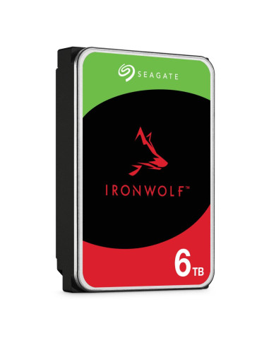 HDD, SEAGATE, IronWolf, 6TB, SATA, 256 MB, 5400 rpm, Discs/Heads 4/8, 3,5", ST6000VN006