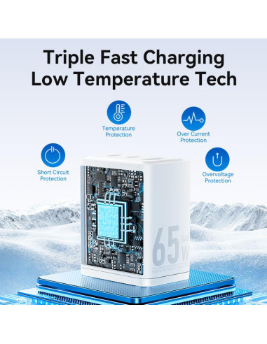 MOBILE CHARGER WALL 65W USB/3P BLACK FERB0-EU VENTION