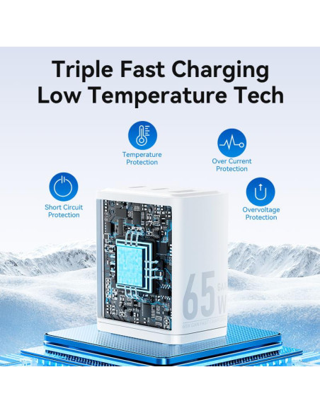 MOBILE CHARGER WALL 65W USB/3P BLACK FERB0-EU VENTION