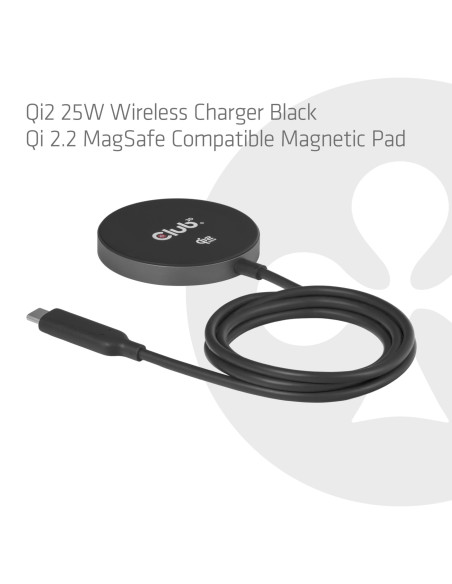 MOBILE CHARGER QI2 MAGSAFE/25W BLACK CAC-3027 CLUB3D
