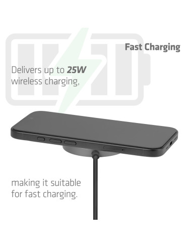 MOBILE CHARGER QI2 MAGSAFE/25W BLACK CAC-3027 CLUB3D