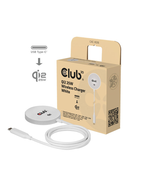MOBILE CHARGER QI2 MAGSAFE/25W WH CAC-3026 CLUB3D