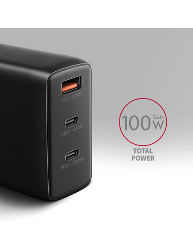 MOBILE CHARGER WALL USB 100W/GAN 3PORT ACU-DPQ100 AXAGON